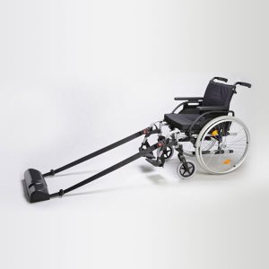 AMF-Bruns Easypull winch and reststraint system for wheelchair and occupant.