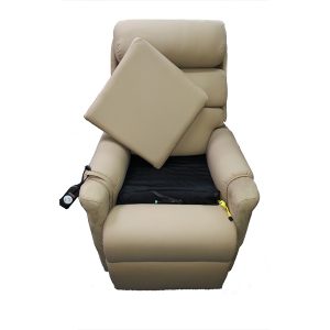 Ashley recliner platinum available in leather or Jetsuede..