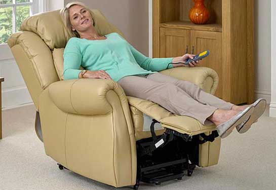 Recliner chair in half recline mode.