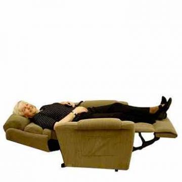Recliner chair in full recline position.