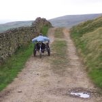 Travelling uphill with the K2 manual wheelchair from Trekinetic.