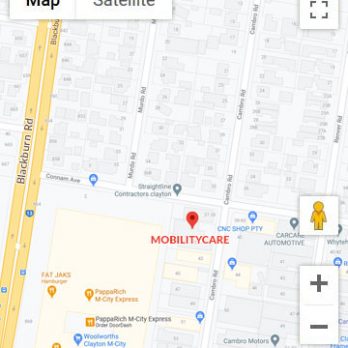 MobilityCare googlemaps 39 Cambro Road, Clayton VIC 3168.