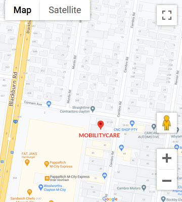 MobilityCare googlemaps 39 Cambro Road, Clayton VIC 3168.