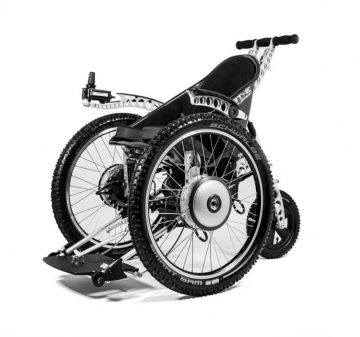 Trekinetic GTE power wheelchair (angled view)