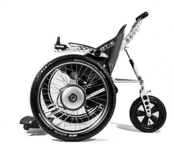 Trekinetic GTE power wheelchair (side view)