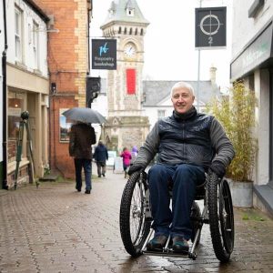 The all-terrain K2 manual wheelchair used for cobblestone pavements.